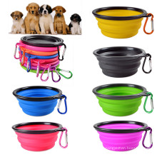 Kostenlose Probe Custom Foldable Silicon Pet Water Bowl zusammenklappbarer Reisetuch Hundeschale